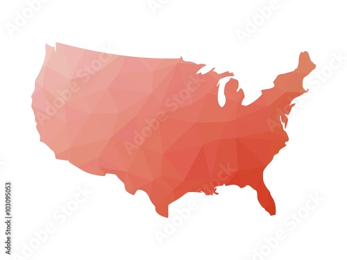 Low poly map of USA