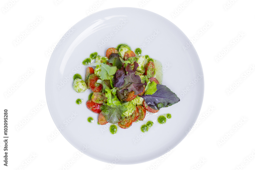 Salad Neapolitano with cherry tomatoes and mozzarella Salad Neapolitano with cherry tomatoes and mozzarella