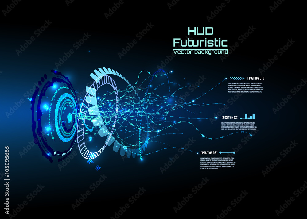 Obraz premium Futuristic interface infographics, HUD, vector background