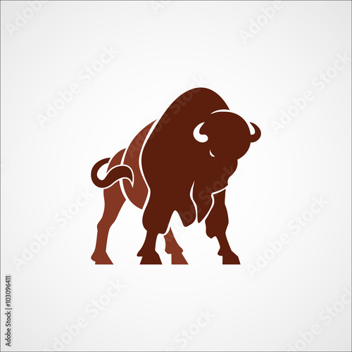 bison buffalo logo badge emblem sign isolated