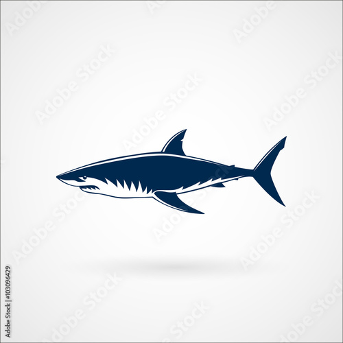 Great white shark logo sign emblem vector illustration