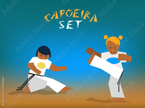 vector capoeira set