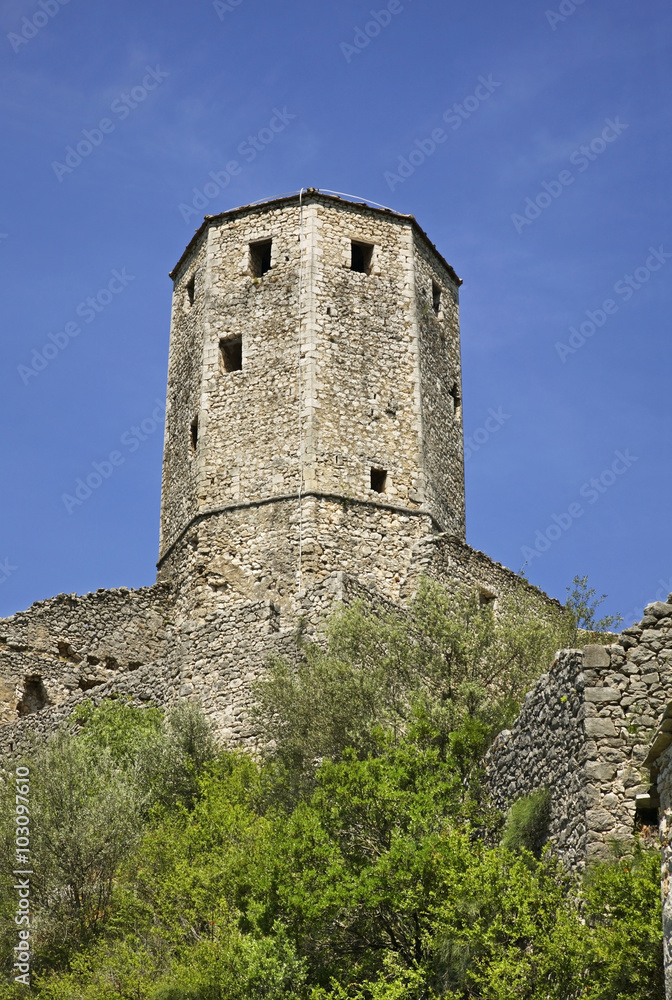Old tower in Pocitelj. Bosnia and Herzegovina 