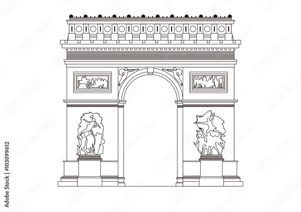 イラスト パリの凱旋門 Stock Illustration Adobe Stock