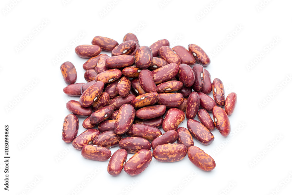 Red beans isolated on the white. Red beans isolated on the white.