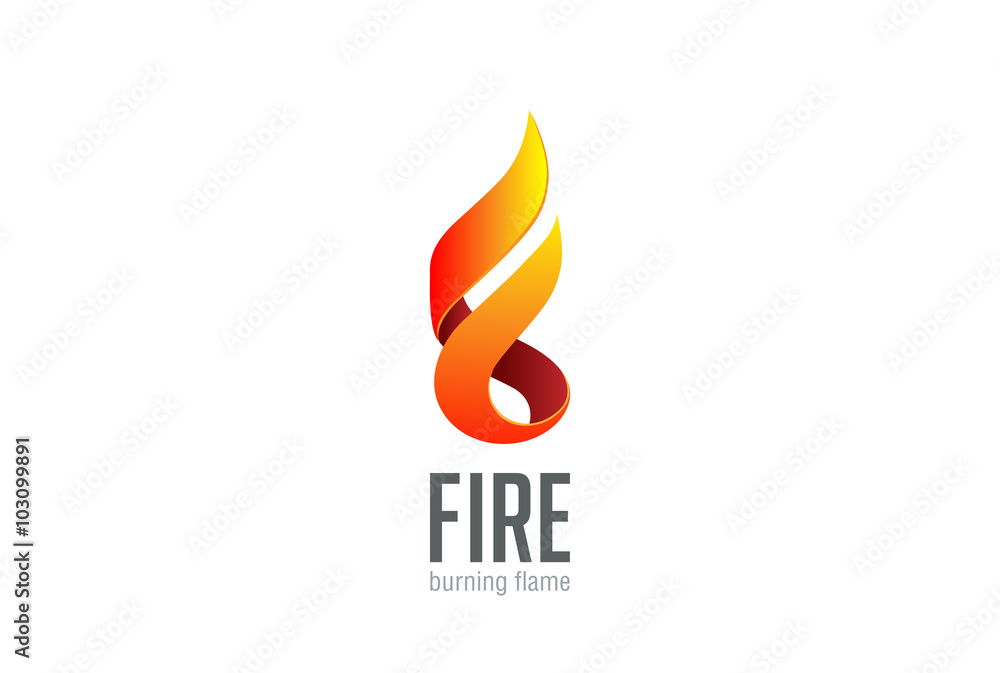 Obraz premium Fire Flame Logo design vector. Droplet Logotype icon