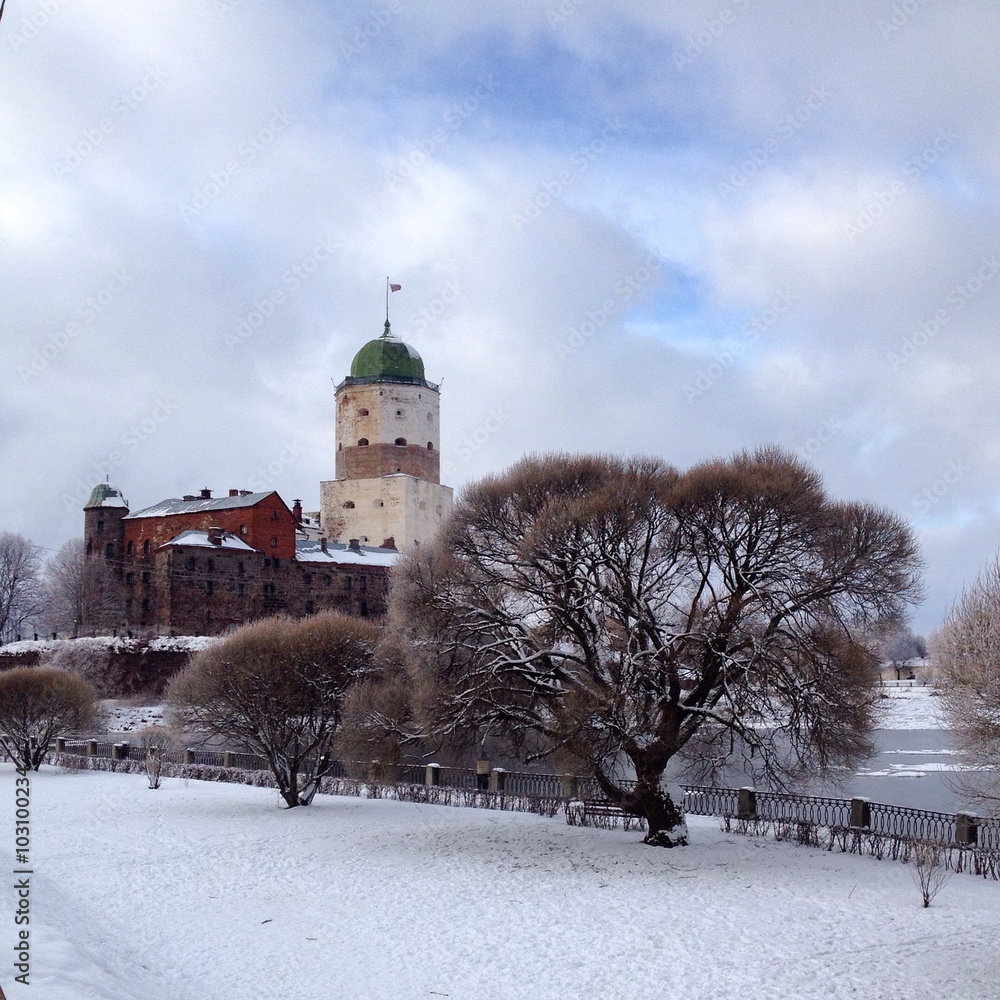 Vyborg Castle of sweden in Russia. Ancient fortress.
