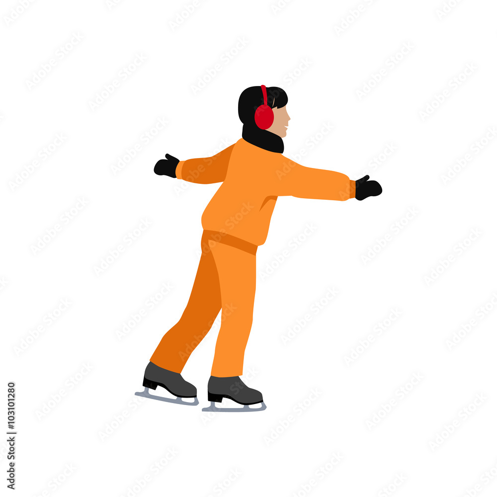 People Skating Flat Style Design People Skating Flat Style Design