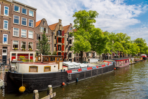 Photography Amsterdam canals and  boats, Holland, Netherlands.
