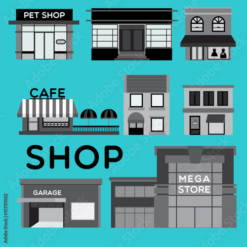 SHOP

Collection of different shop black&white style on the blue background.
