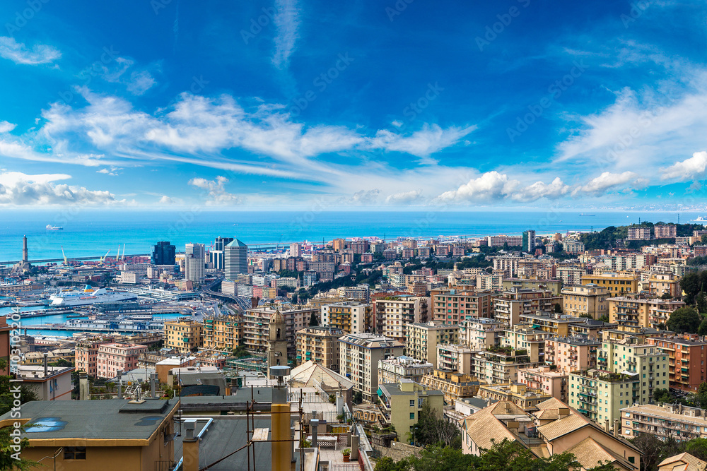 Naklejka premium Port of Genoa in Italy