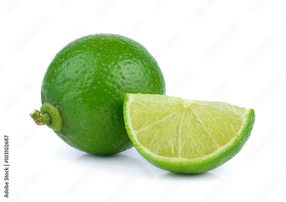 lime on white background lime on white background