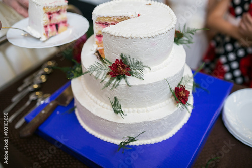 white multi level wedding cake