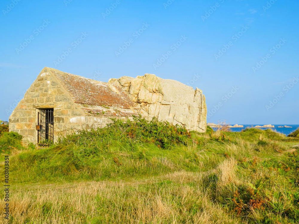 Ancient stone barn on the Guernsey Island Ancient stone barn on the Guernsey Island