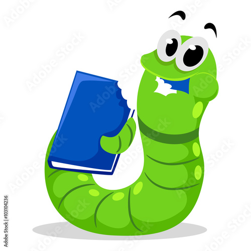 Illustration of Worm eating Book