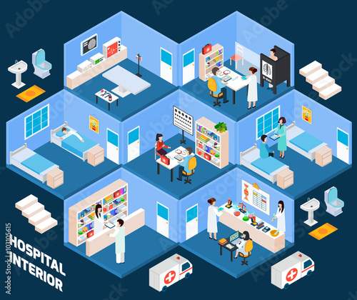 Hospital isometric interior