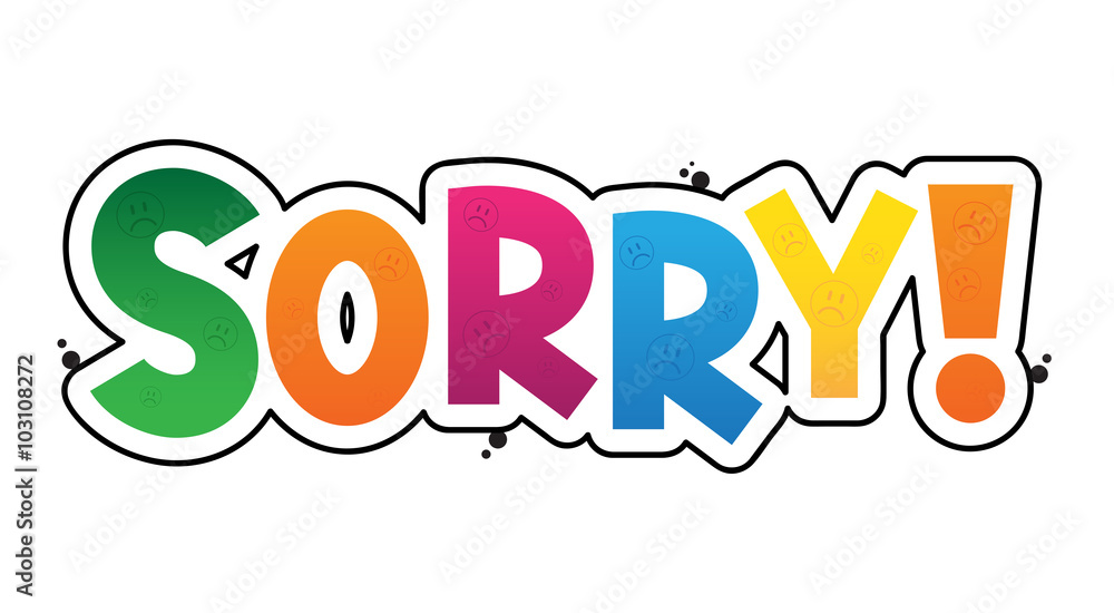 SORRY... Colourful Vector Letters Card vector de Stock Adobe Stock