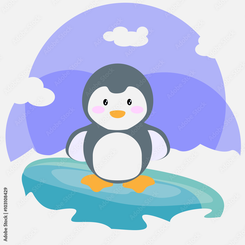 Bébé pingouin sur son iceberg Bébé pingouin sur son iceberg