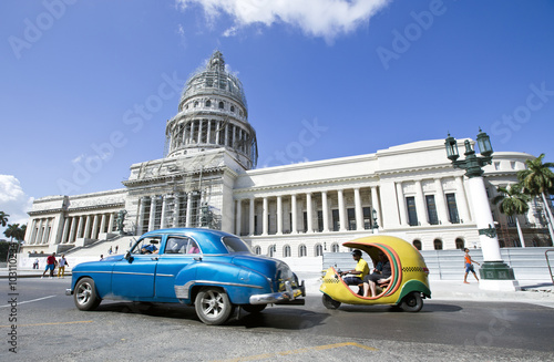 El Capitolio, or National Capitol Building in Havana, Cuba, was the seat of government in Cuba until after the Cuban Revolution in 1959 © akturer