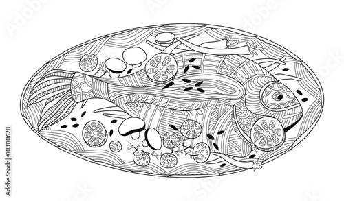 Zentangle Fish Plate