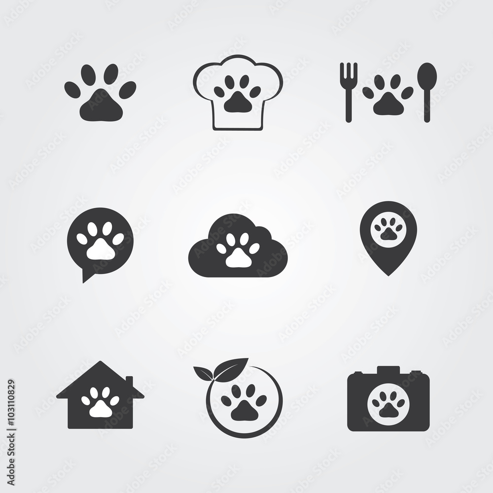 Pet icon set. Vector for pet shop, hotel, types of pets. Pet icon set. Vector for pet shop, hotel, types of pets.