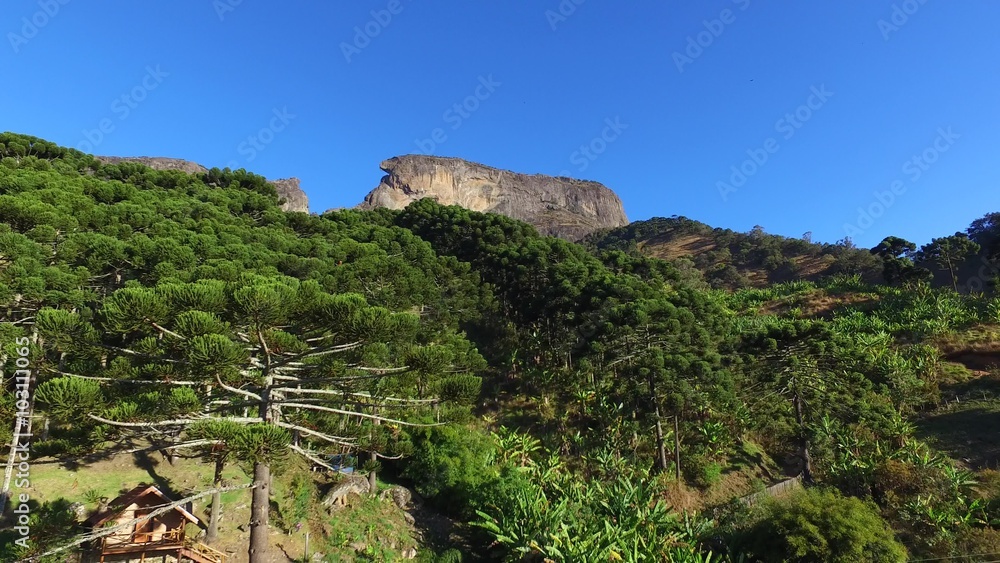 Aerial view 'Pedra do Bau' and the 'Pedra do Bau' complex are rock formations in the Mantiqueira Mountains. They are located in the municipality of Sao Bento do Sapucai, Sao Paulo - Brazil. Aerial view 'Pedra do Bau' and the 'Pedra do Bau' complex are rock formations in the Mantiqueira Mountains. They are located in the municipality of Sao Bento do Sapucai, Sao Paulo - Brazil.