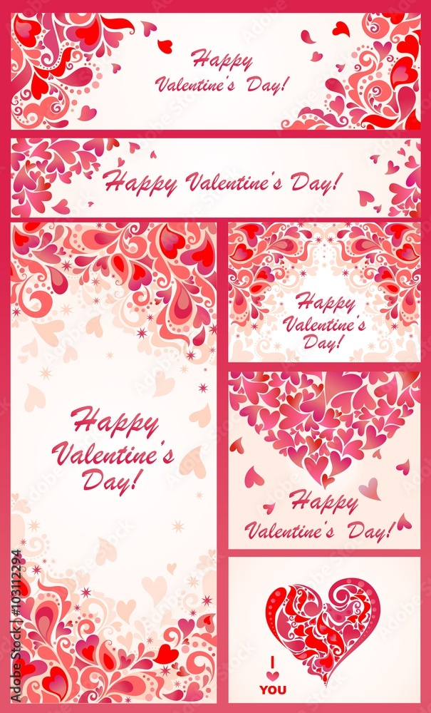 Set of banner for Valentines day Set of banner for Valentines day