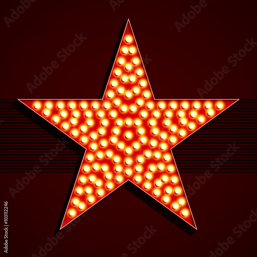 Broadway style light bulb star shape