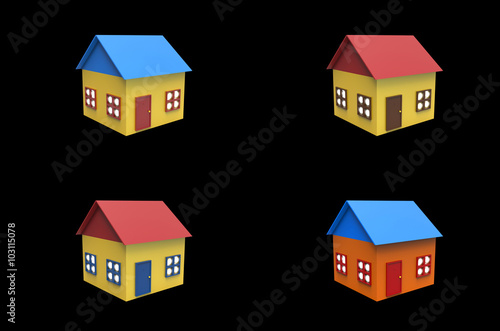 colored houses Set