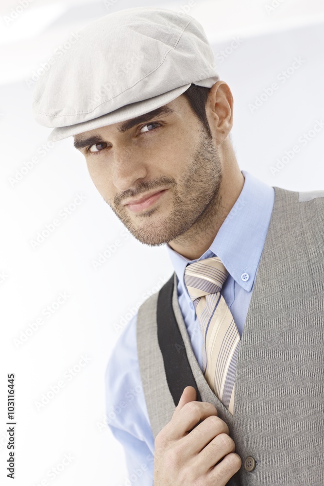 Portrait of handsome man in hat Portrait of handsome man in hat