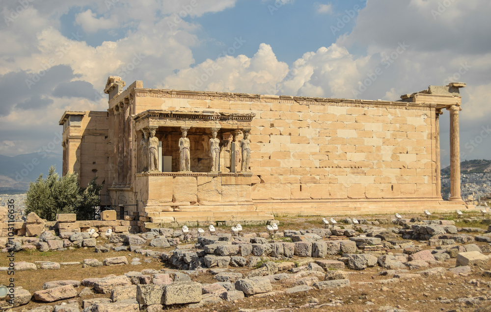 Hall with caryatids,Athens,Greece