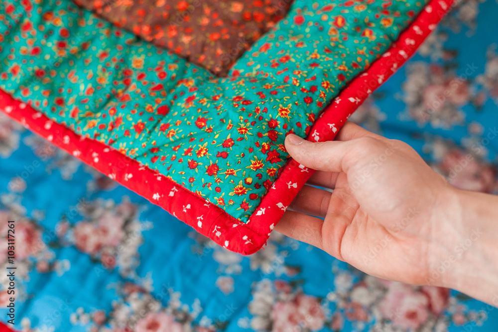 Patchwork quilt. Part of patchwork quilt as background. Handmade Patchwork quilt. Part of patchwork quilt as background. Handmade