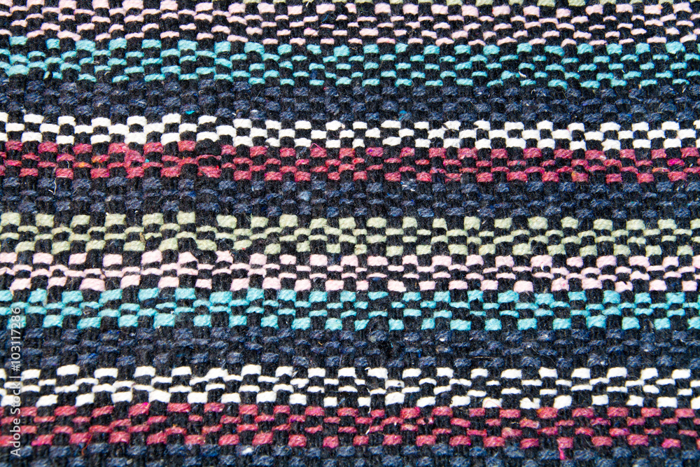 texture the weave woolen threads of black, white, blue, red texture the weave woolen threads of black, white, blue, red