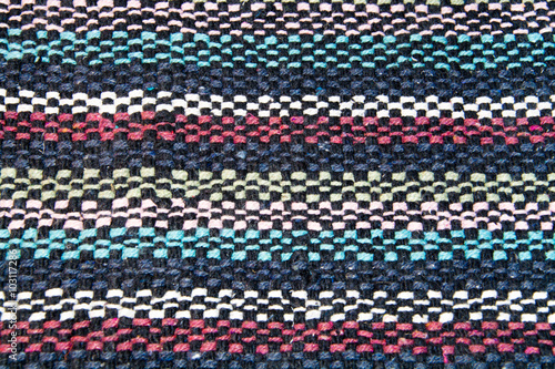 texture the weave woolen threads of black, white, blue, red