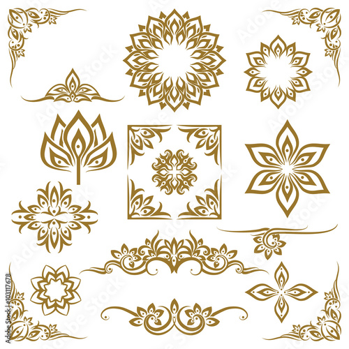 Thai ethnic decorative elements vector. Element ethnic, decorative ornament, ethnic thai illustration photo