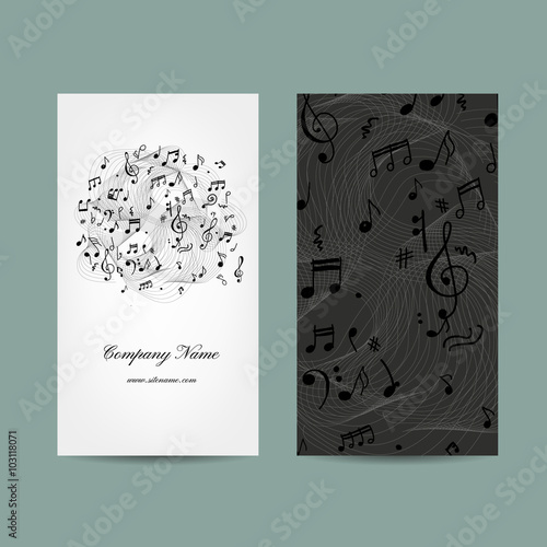 Business card with music design