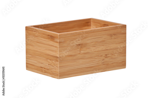 Empty wood Box with white background