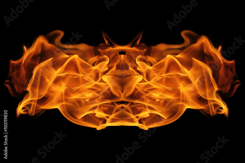abstract Fire flames on black background
