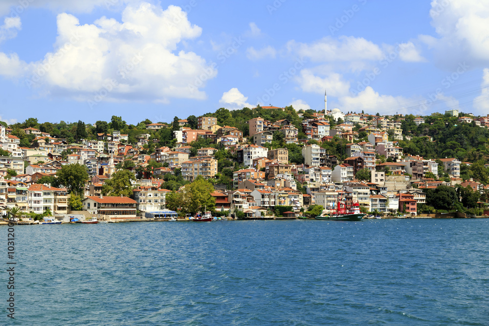 Bosphorus residential houses,Istanbul,Turkey.