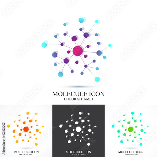 Modern set logotype icon dna and molecule. Vector template for medicine, science, technology , chemistry, biotechnology