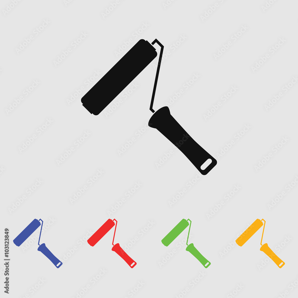 The paint roller icon. Decorating and painting, repair symbol. The paint roller icon. Decorating and painting, repair symbol.