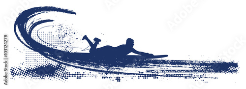 surf grunge scene with surfer