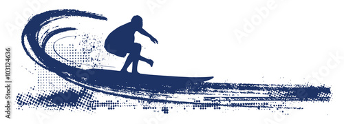 grunge surf scene with pipeline wave