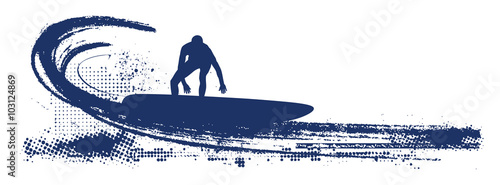 surf scene with surfer doing wave sliding