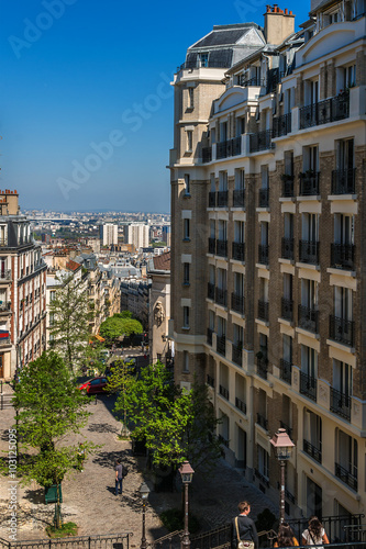 Picturesque Street on the Montmartre hill. Paris. France. © dbrnjhrj