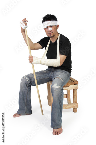 Valokuva Accident victim sitting on chair