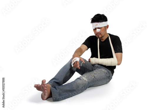 Wounded man on the floor