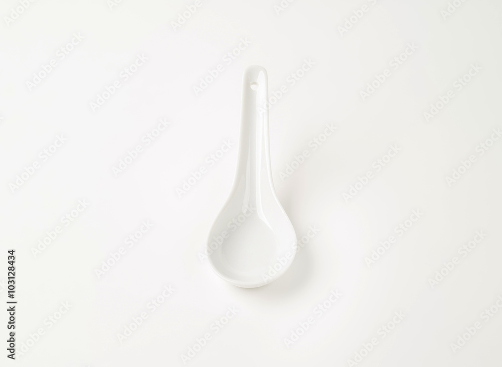 White porcelain appetizer spoon White porcelain appetizer spoon