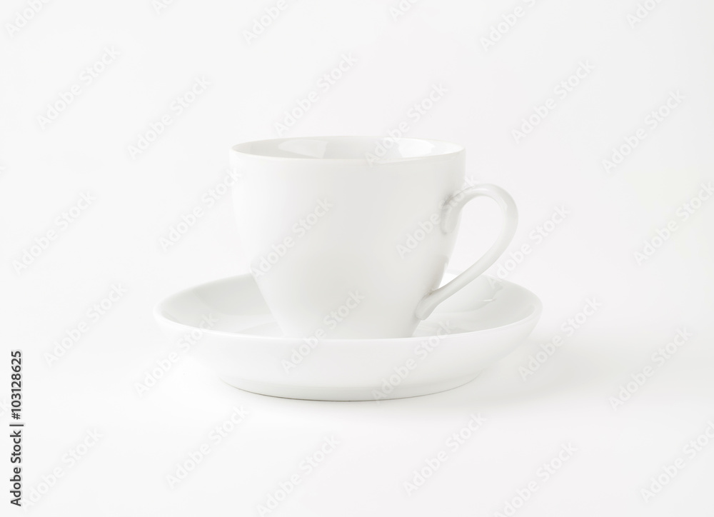 White cup and saucer White cup and saucer