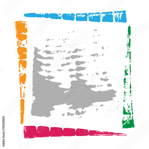 Hand made grunge color frame with space for text.